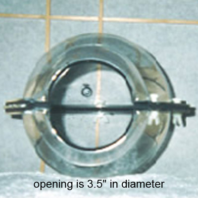 The MONSTER-TUBE opening is 3.5 inches in diameter